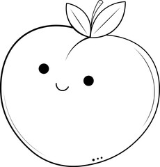 cute peach outline coloring page 