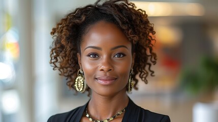 Professional image of a confident young woman in a tailored suit, standing with arms crossed, exuding ambition and readiness for corporate challenges in a modern office setting.
