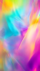 Blurred Abstract Holographic gradient blended rainbow colors with enhanced half tone, digital soft noise and grain textures for trending Lo-Fi background