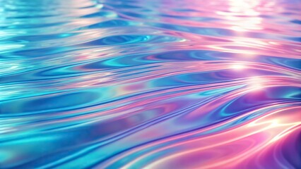 calming holographic water ripples in pastel blue and pink