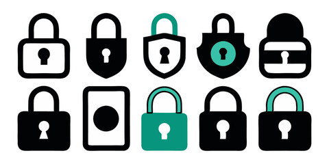 set of locks isolated on white background. PNG Transparent file type with high definition quality And vibrant color grading Available.