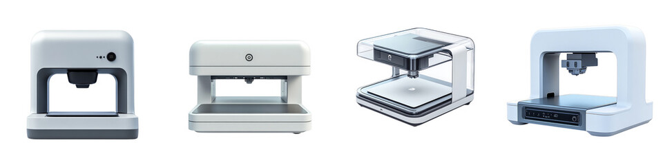 A 3D icon of a printer with a transparent background.