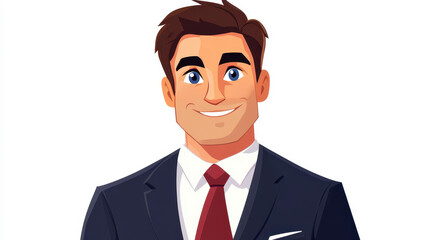Fun cartoon image of a man with a cheerful expression on a clean, simple background. Perfect for any project