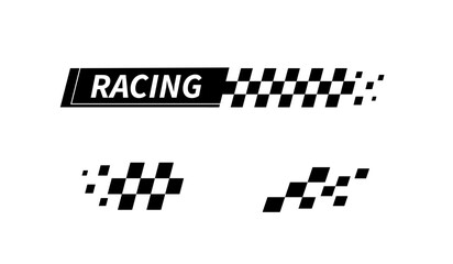 Racing stripes. Race flag. Checkered flag. Sport car decal stripes. Automotive graphics. Vector illustration