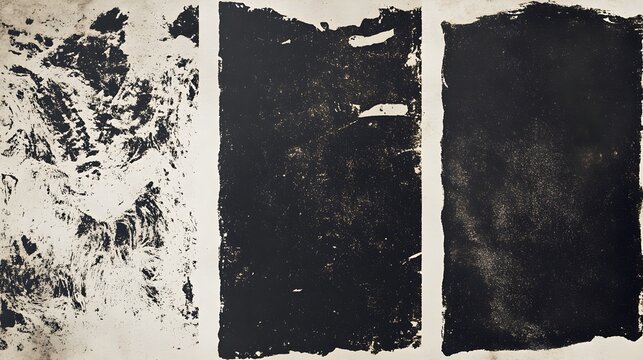 Letterpress ink textures. Set of 3 Rough, eroded lino print textures taken from high resolution scans. Compound path and paths optimised. 