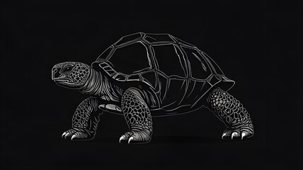 Fototapeta premium turtle on a black background