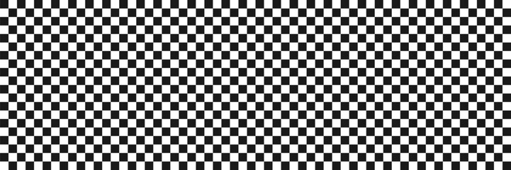 Fototapeta premium Race checker flag seamless pattern. Black and white rally texture. Checkerboard finish f1 design pattern. Squared grid. Vector Illustration on white background.