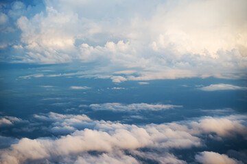Above the clouds. flight concept.