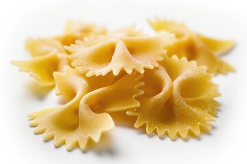 A collection of cooked pasta on a clean white surface, ideal for food photography or illustration