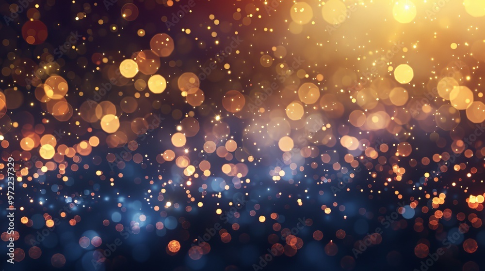 Canvas Prints glowing blue particle bokeh abstract background with soft light effects, perfect for elegant digital