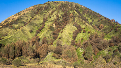 A scenic beautiful view of mountain in the morning around Bromo