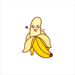 kawaii banana vector illustration design. Eps 10