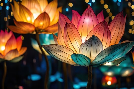 Vesak festivity showcasing creative lotus flower artistry