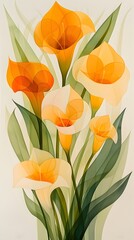 Obraz premium Elegant Calla Lilies in Bloom: A Floral Masterpiece
