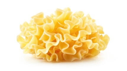 A heap of noodles on a clean white surface