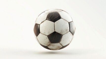 Fototapeta premium A white and black soccer ball placed on a white surface