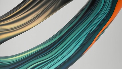 Abstract swirl background with vibrant teal, orange, and gold colors