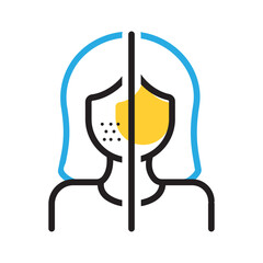 Vector multicolor icon for Before after