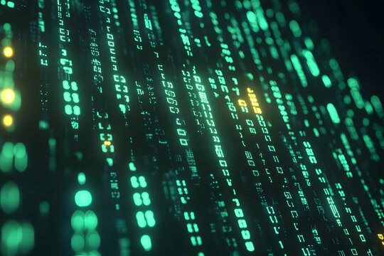 Abstract Digital Binary Code Data Stream Background