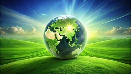 Clean green environment with leading lines