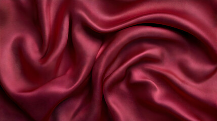 Fototapeta premium Red Silk Fabric Draped Texture Background