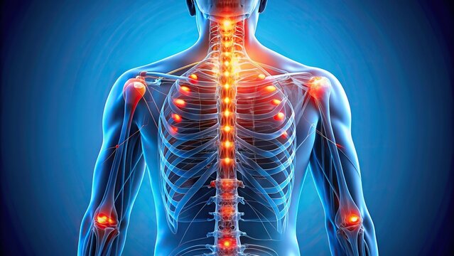 Close up image of a person's back showing myofascial trigger points