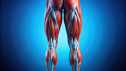 Close up of hamstring muscle being massaged at eye level