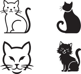 Cat silhouette vector collection