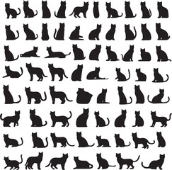 Cat silhouette vector collection