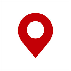  Location or map pin icon. red location pin symbol vector. isolated on white background