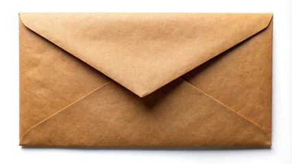 Closed brown envelope isolated on white background