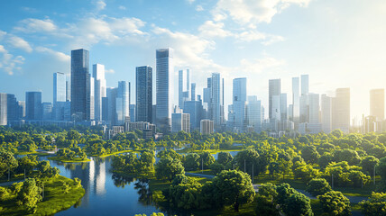 Naklejka premium city skyline