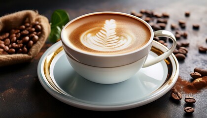 Cup cappuccino coffee latte.