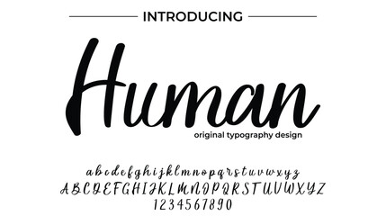 Human Font Stylish brush painted an uppercase vector letters, alphabet, typeface