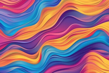 An illustration on a colorful abstract background with a wavy pattern.
