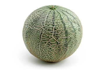 A fresh melon photographed from a close angle, perfect for use in food or still life compositions