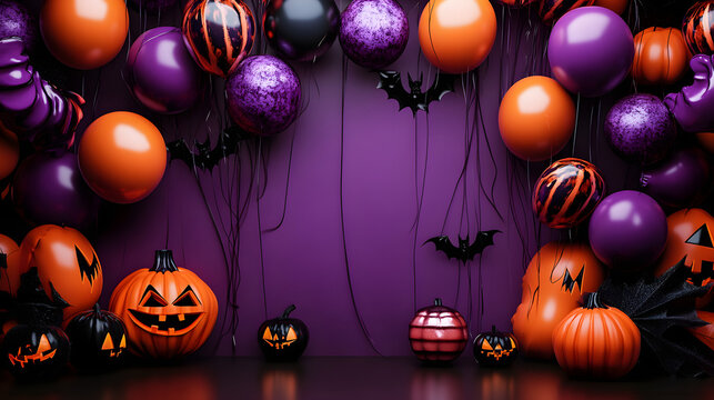 decorative balloon backdrop for halloween festival