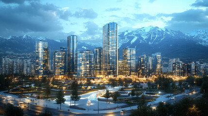 Naklejka premium city skyline