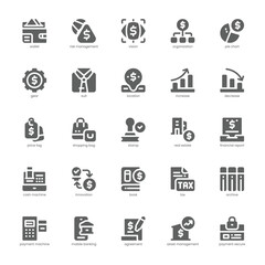 Company Accounting icon pack for your website, mobile, presentation, and logo design. Company Accounting icon glyph design. Vector graphics illustration and editable stroke.