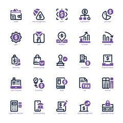 Company Accounting icon pack for your website, mobile, presentation, and logo design. Company Accounting icon dual tone design. Vector graphics illustration and editable stroke.