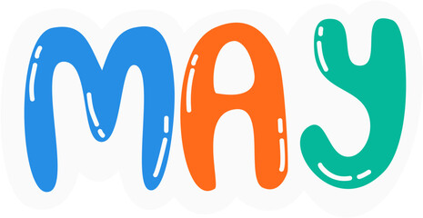 May Sticker, May Lettering Sticker