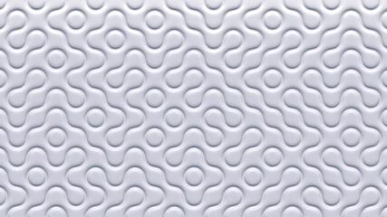 White 3d pattern waves. Light and shadow. Wall decorative panel. Render.