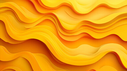 Abstract 3D Wavy Background with Orange and Yellow Hues