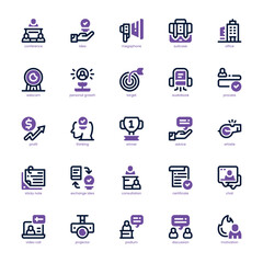 Company Training icon pack for your website, mobile, presentation, and logo design. Company Training icon dual tone design. Vector graphics illustration and editable stroke.