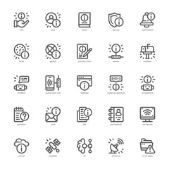 Info Center icon pack for your website, mobile, presentation, and logo design. Info Center icon outline design. Vector graphics illustration and editable stroke.