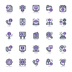Info Center icon pack for your website, mobile, presentation, and logo design. Info Center icon dual tone design. Vector graphics illustration and editable stroke.