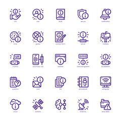 Info Center icon pack for your website, mobile, presentation, and logo design. Info Center icon basic line gradient design. Vector graphics illustration and editable stroke.