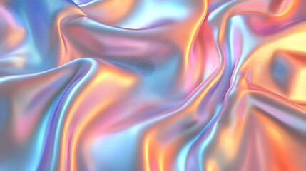 Obraz premium Abstract Holographic Background with Shimmering Rainbow Colors and Smooth Wavy Texture