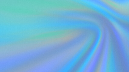 Abstract iridescent grainy background 16:9 8K, copy space. Holographic foil. Pastel rainbow  gradient curved lines, leaks in light green, sky blue, lilac, soft peach colors. Underwater fantasy design