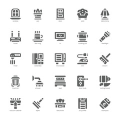 Home appliance icon pack for your website, mobile, presentation, and logo design. Home appliance icon glyph design. Vector graphics illustration and editable stroke.